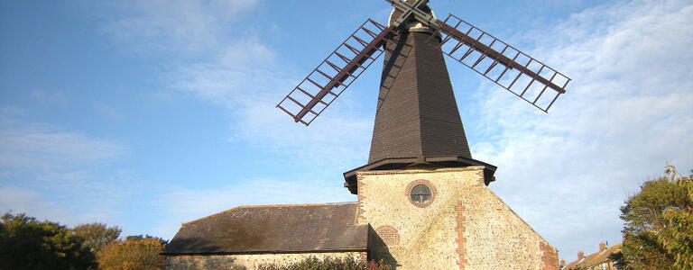 Photograph showing West Blatchington Windmill restored in 2017. Photograph showing West Blatchington Windmill restored in 2017.